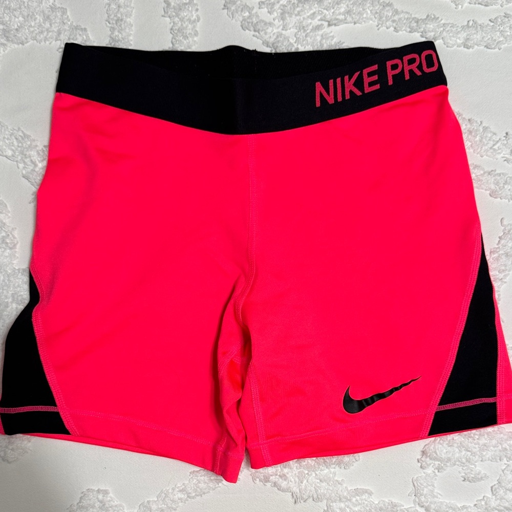 Nike Pro Women's Hot Pink and Black Athletic Shorts